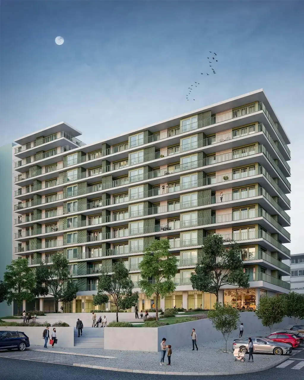 Pátio de empreendimento residencial
